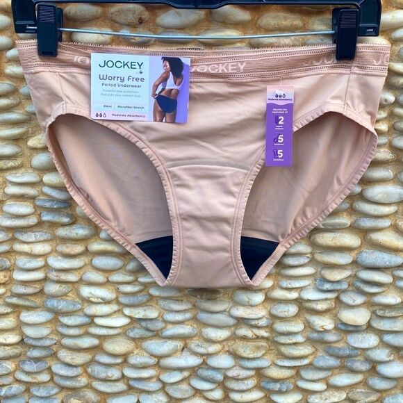 NWT New Jockey Nude Worry-Free Moderate Absorbency Bikini Underwear Panties M - Picture 6 of 12